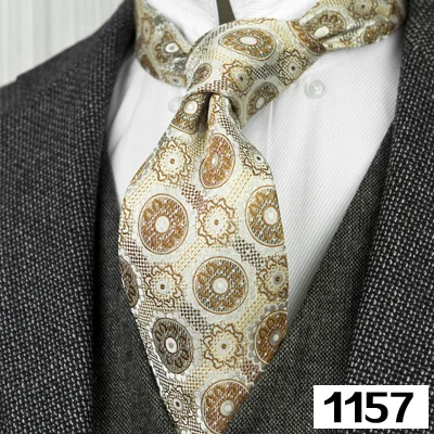 Мужские галстуки ручной работы в геометрическом стиле, в горошек, с узором пейсли, разноцветные, шелк, жаккард, новинка - Цвет: 1157