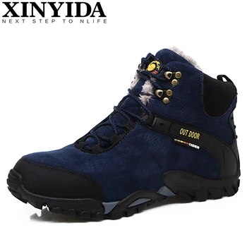 

New Outdoor Climbing Traveling Camping Snow Boots Winter Fur Warm Martin Shoes Waterproof Ankle Botas Brand Men Boots Size 38-45