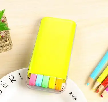 5 цветов-упаковка флуоресцентная ручка, авторучка, хайлайтер, Школьный набор канцелярских принадлежностей для студентов, школы, Канцтовары, чернильная авторучка - Цвет: Цвет: желтый
