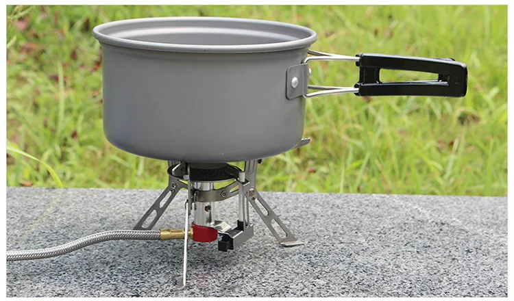 Acampamento ao ar Forno com Ignição Livre Churrasqueira Portátil Chafing Prato Fogão Cabeça Primavera Viagem Piquenique Boile Queimador Gás Equipamentos 25 High Quality Esporte e Lazer