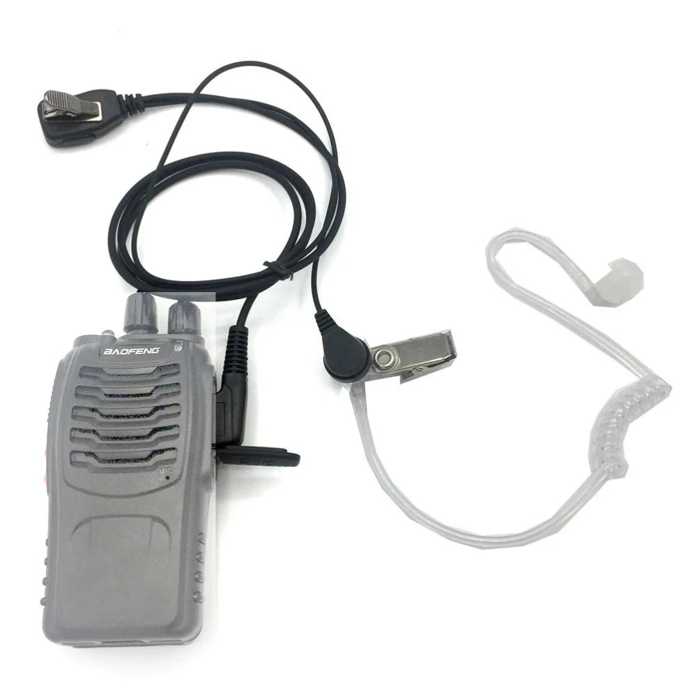 PTT MIC In ear Walkie Talkie Earpiece Headset for KENWOOD BAOFENG UV 5R