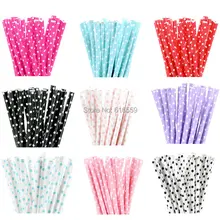 25pcs/lot Mini Dot Colorful Paper Straws for Birthday Cake Decor Wedding Baby Shower decorative Drinking Straws Supplies