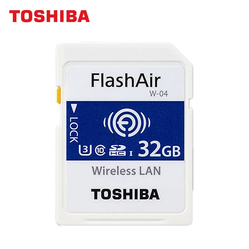 TOSHIBA WI-FI SD карты памяти 32 Гб SDHC FlashAir Card 64 Гб карта памяти SDXC карты UHS-I U3 C10 Беспроводной Lan 4K HD для цифровых зеркальных фотокамер Камера 90 МБ/с
