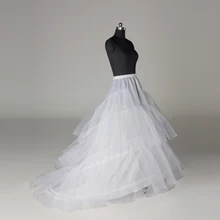 2-обруч 3-Слои белый свадебный кринолин свадебное платье Поезд Нижняя юбка