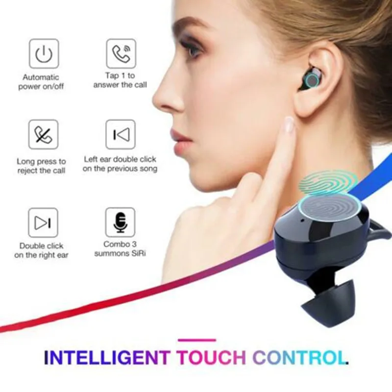 TWS G02 Bluetooth Earphones V5 0 Wireless Earphone 9D Stereo Music IPX7 Waterproof Earbuds for xiaomi iphone Drop Shipping