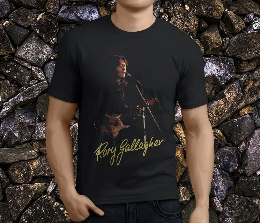 

NEW RORY GALLAGHER BLUES ROCK GUITARIST LEGEND Mens Black T-Shirts Size S-3XL