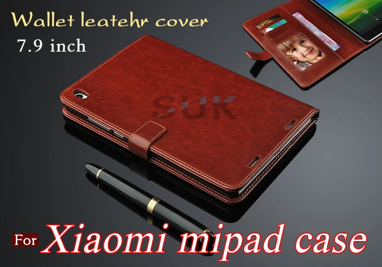 

High quality business leather cover for xiaomi mipad leather case ultra-thin clamshell xiaomi mi pad cover case Free shipping