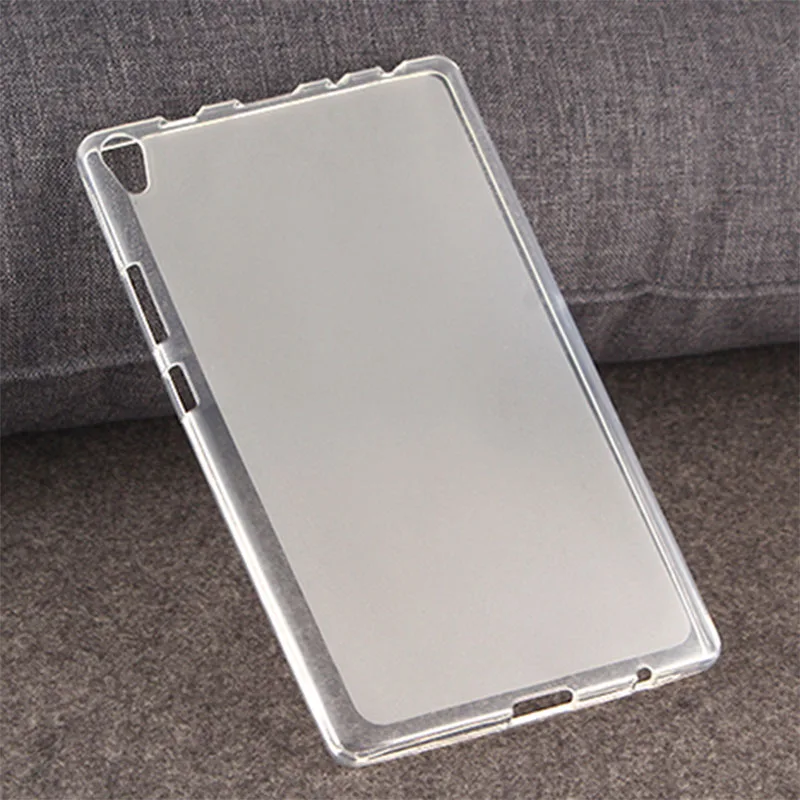 Black/Transparent Soft Rubber TPU Gel Case Back Cover For Lenovo Tab 3