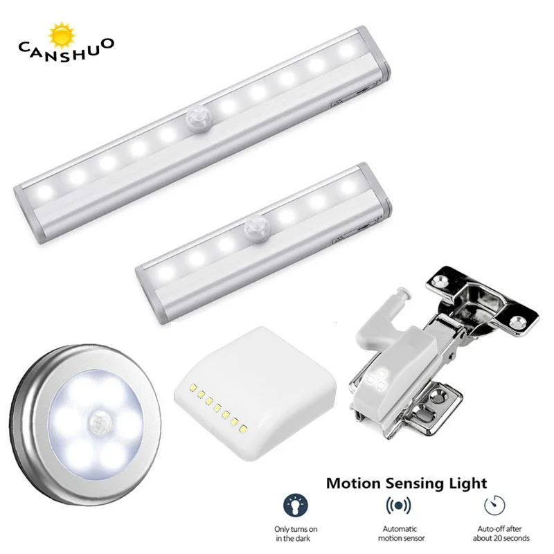 

Wireless PIR Motion Sensor lamp LED Cabinet Light led lights 3/6/7/10LEDS battery for Wardrobe Cupboard Closet Kitchen lighting
