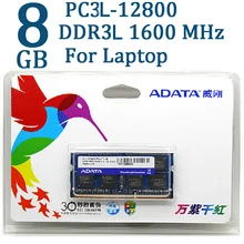 ADATA DDR3 DDR3L 4GB 8GB 1600MHz pamięci ram 204 Pin SO-DIMM 1333 PC3L-12800 PC3 dla Acer SAMSUNG Dell HP Lenovo ThinkPad Laptop