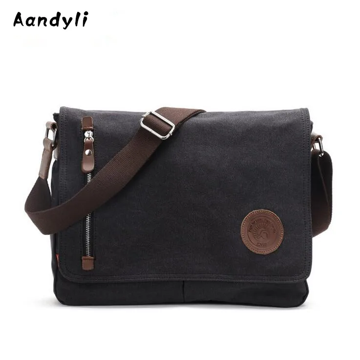 

2019 Men's Crossbody Bag Canvas Satchel School Military Shoulder Bag Travel Handbag Messenger Bags