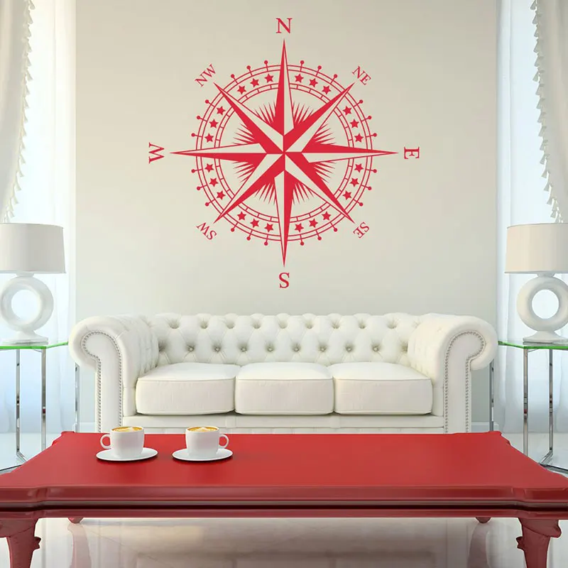 

Compass Nautical Theme Vinyl Decal Decor Guide Mural Wall Sticker For Bedroom Decoration Accessories Waterproof Wallpaper