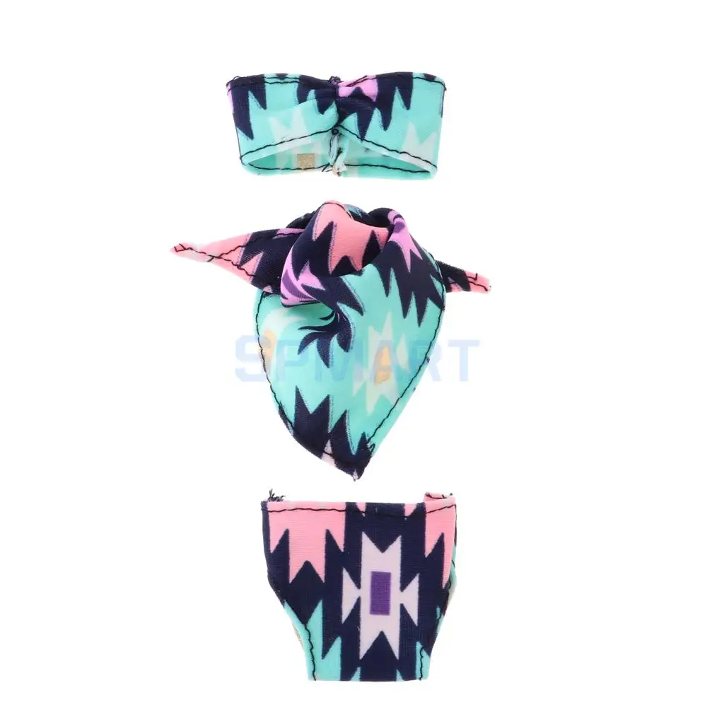 MagiDeal Summer Beach Swimwear Swimsuits Doll Clothes Bikini Three-piece for Dolls Accs Children Toy
