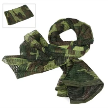 Outdoor Military Camouflage Tactical Mesh Scarf Sniper Face Veil Cotton Scarves Hunting Airsoft Multi Purpose Hiking Scarves