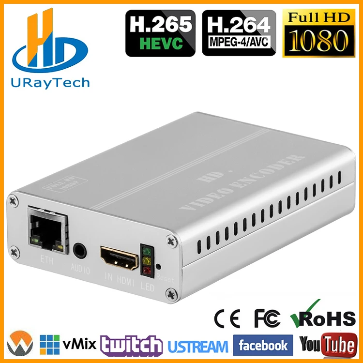 

URay HEVC H.265 H.264 HDMI + CVBS AV RCA Video Streaming Encoder IPTV Encoder HD + SD Video Live Broadcast Encoder With PAL NTSC