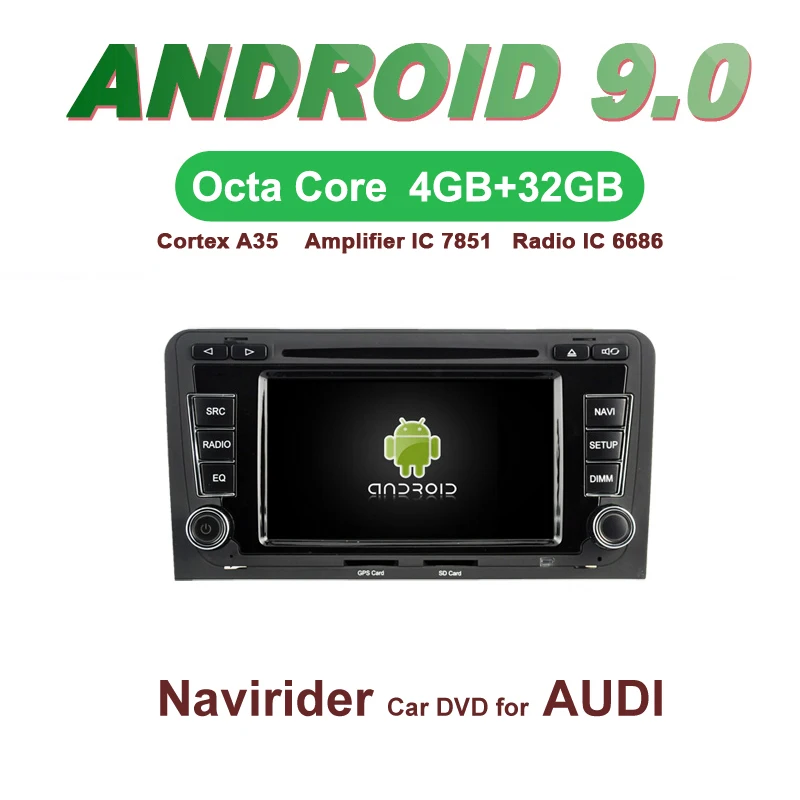 

OTOJETA Car GPS Android 9.0 Radio FOR AUDI A3 S3 RS3 2003 auto stereo Navigation with DVD Capacitive screen Support Mirror Link