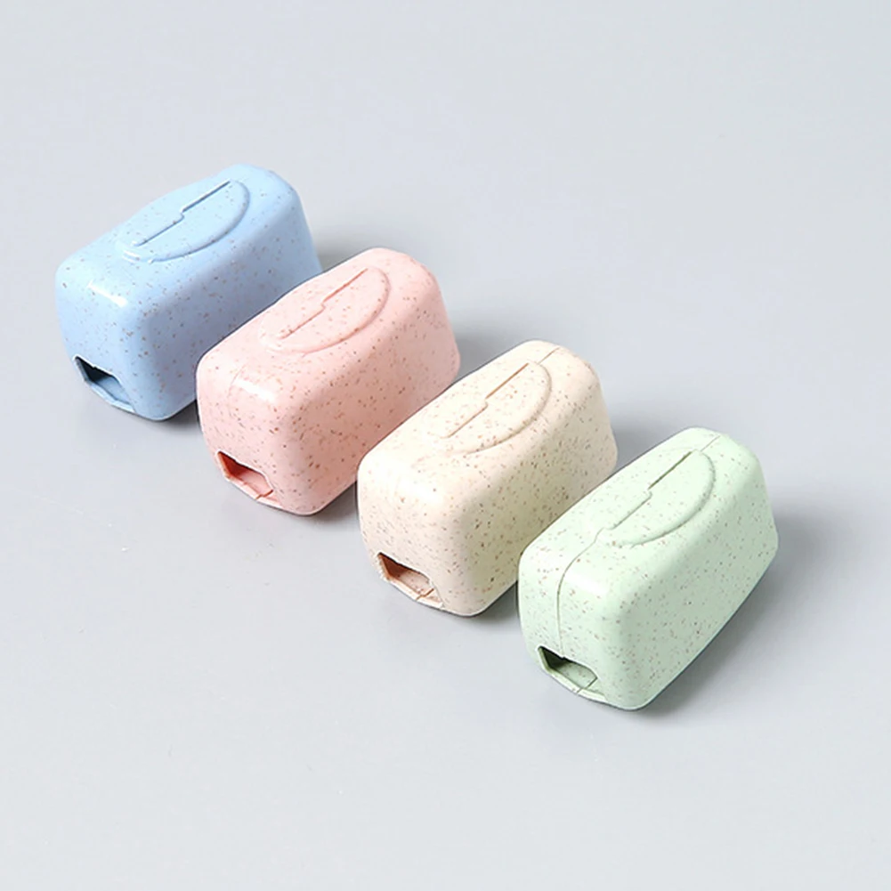 

4Pcs Caps Lightweight Case Toothbrush Covers Mini Portable Brush Cleaner Travel Protective Wheat Straw