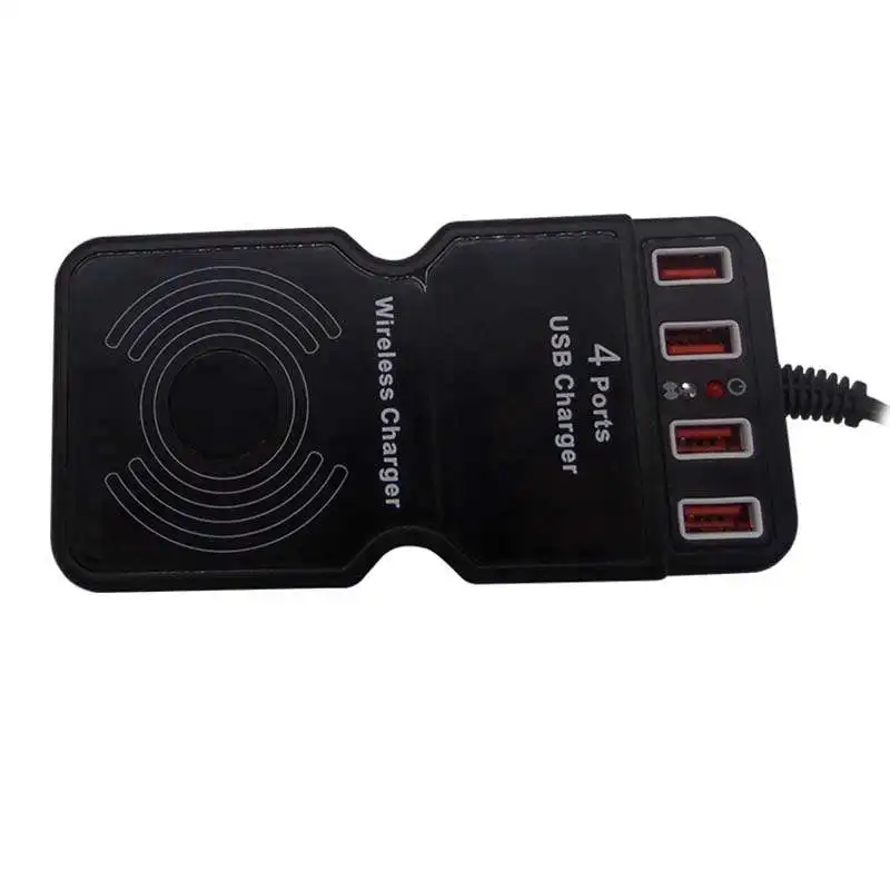 

Беспроводное зарядное устройство и 4-портовый USB Адаптер Питания настольная зарядная станция для iPhone iPad Samsung Huawei
