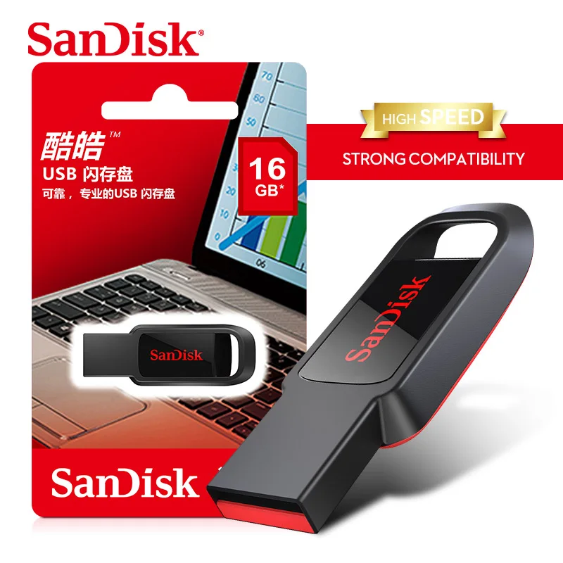 SanDisk CZ61 USB флеш-накопитель 64 ГБ 32 ГБ USB 2,0 металлический шифрованный флеш-накопитель 16 Гб карта памяти запоминающее устройство U диск