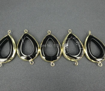 

Plated Fashion Pendant 5pcs Polished Black Stones Quartz Beads Drusy Stone Slab Bead Jewelry Necklace Design