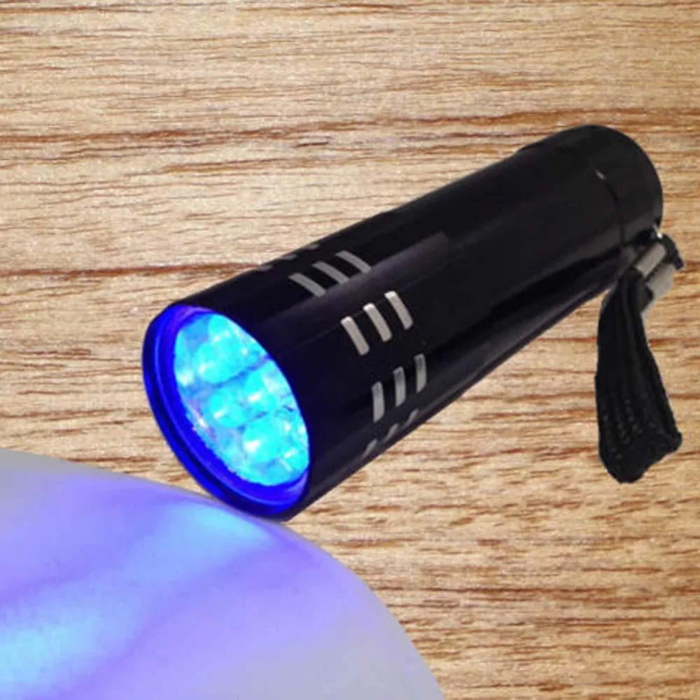 High quality 9 LED UV Flashlight Aluminum Purple Violet Light UV torch