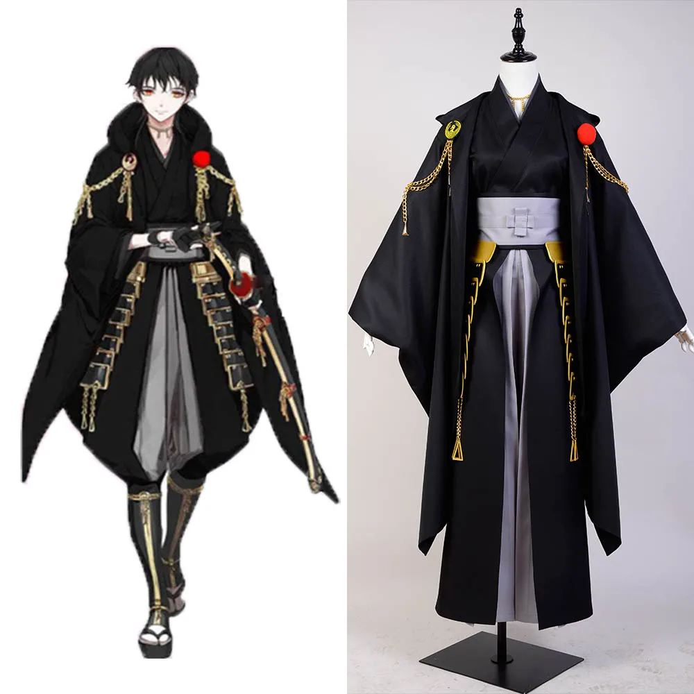 Косплей Touken Ranbu Online Tsurumaru костюм кунинага черный полный комплект Самурайское