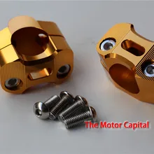 Серебряный CNC яма внедорожный мотоцикл 28 мм Универсальный алюминиевый поворотный Руль Riser Bars зажимной конус Крепление Адаптер зажима