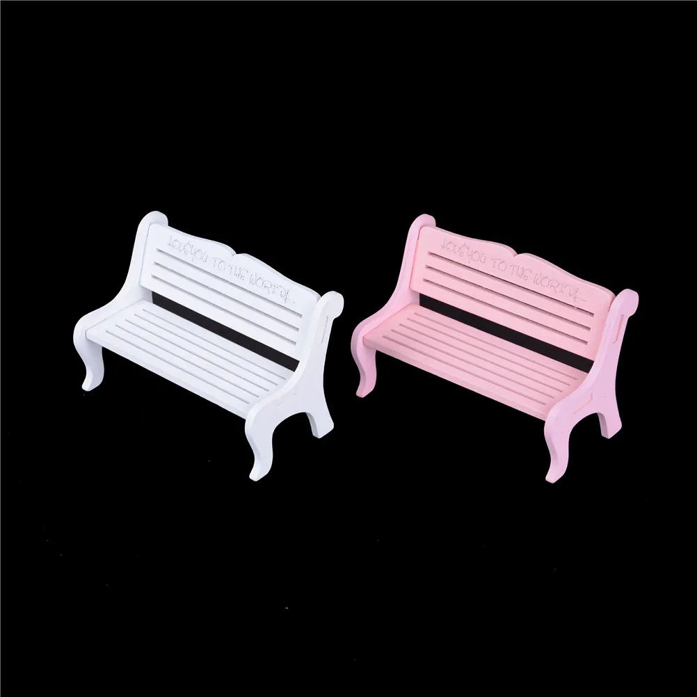 1 шт. мини скамейка фея кукла стулья мох для террариума Декор микро Ландшафтные аксессуары фигурки Белый Розовый сад миниатюры