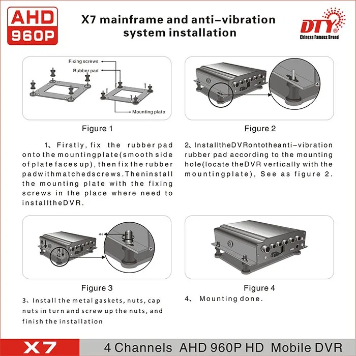 DTY X7G Профессиональный Mobile Security AHD MDVR h 264 решений 720 P 4CH DVR