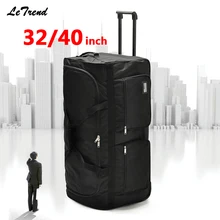 Letrend Super Light Rolling Luggage Ultra-large Capacity 32/40inch Travel Bag Men Trolley Soft Oxford Men Student Trunk Suitcase letrend oxford rolling luggage casters business computer trolley 18 inch carry on luggage wheels suitcases travel bag men trunk