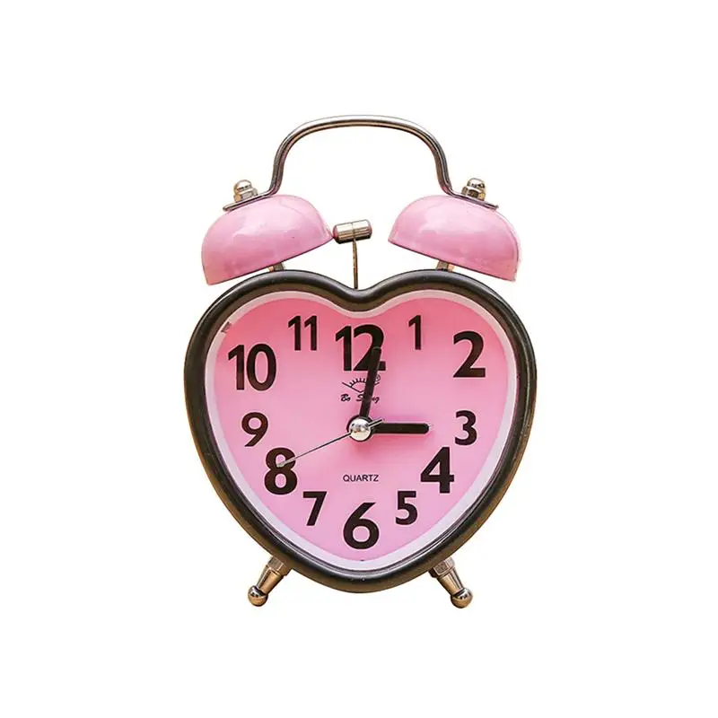 Single Bell Alarm Clock ""Quartz"" Pink with Night Light ***Free  Shipping** 