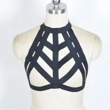 Одежда в стиле рейв фестиваль регулируемая обвязка для тела эластичная майка на бретелях бюстгальтер Топ! O0148