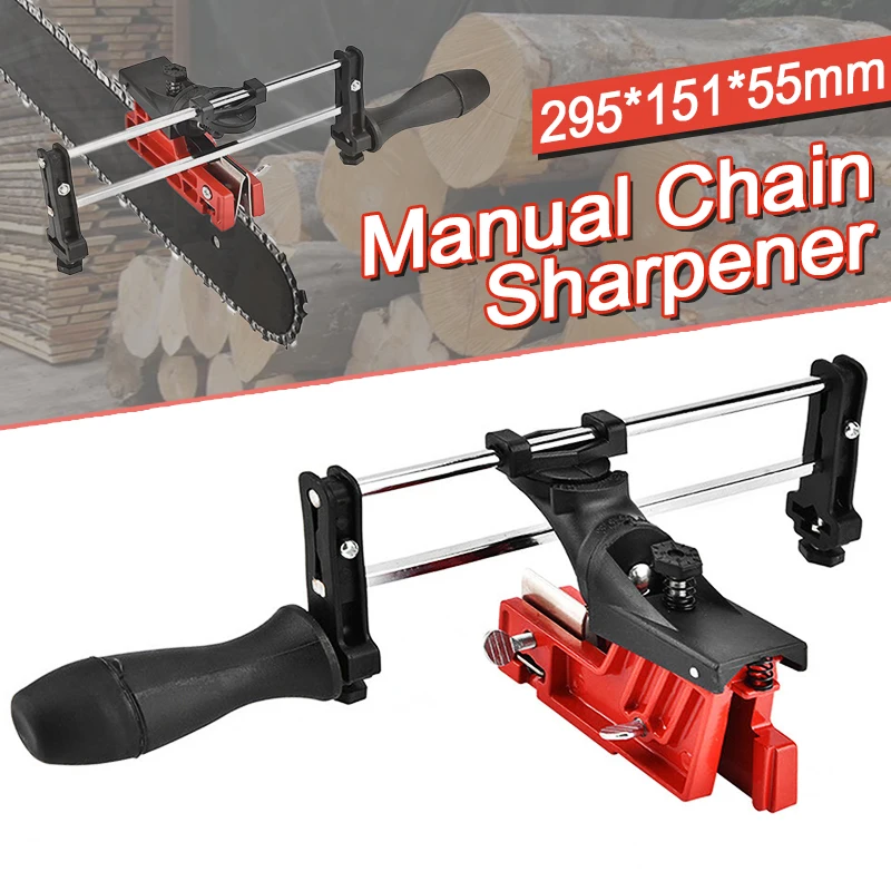 

295*151*55mm Manual Bar Mounted Chain Sharpener Chainsaw Sharpener Saw Chain Filing Guide Tool