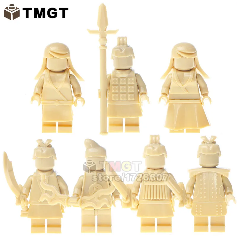 

TMGT Building Blocks Single Sale PGPJ7003-7009 Golden MOC Qin Dynasty Terracotta Warriors and Horses Accessories Kids Gift Toys