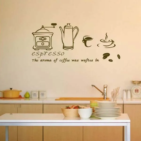 coffee espresso maker wall vinyl stickers cafe shop kitchen home