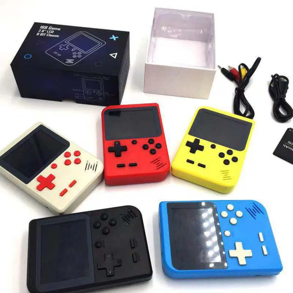 

1x Video Game Console 8 Bit Retro Mini Pocket Portable Handheld Game Player Built-in 168 Classic Games for Kids Child 2.8"