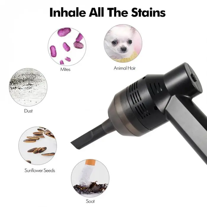 Mini USB Rechargeable Vacuum Cleaner Computer Keyboard Brush Nozzle Dust Collector Handheld Sucker Clean Kit MU