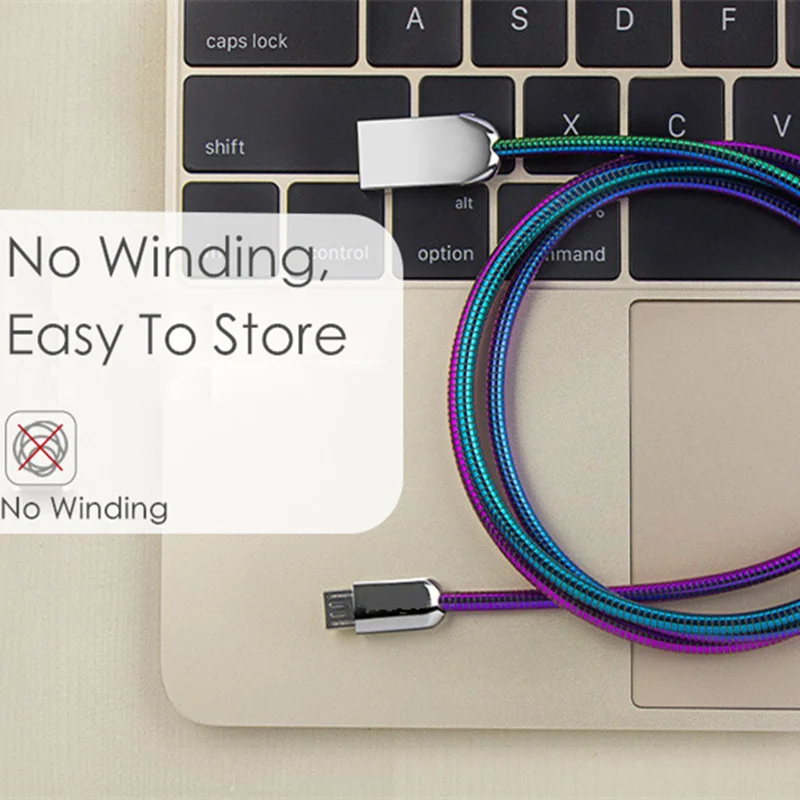 USB кабель 5V2. 4A Быстрая зарядка металлический Braide type C зарядного устройства микро