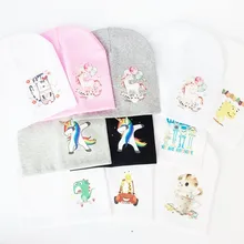 Детская шапка; хлопковая шапка; сезон весна-осень; модный детский чепчик с монстром, динозавром, единорогом для малышей; детская шапка для мальчиков и девочек