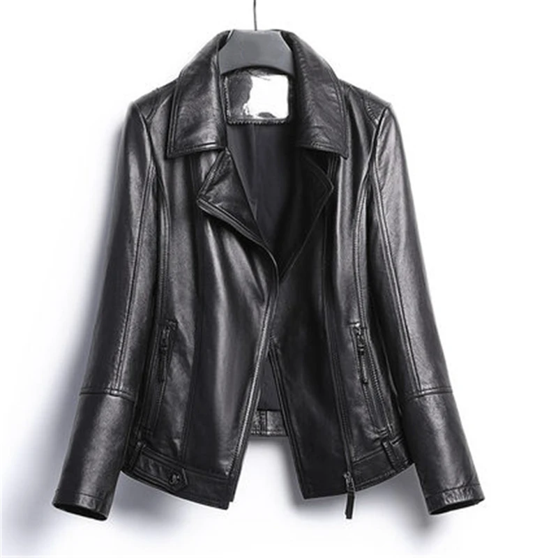 Весенняя женская кожаная куртка Wutumn на молнии свободные мотоциклетные и