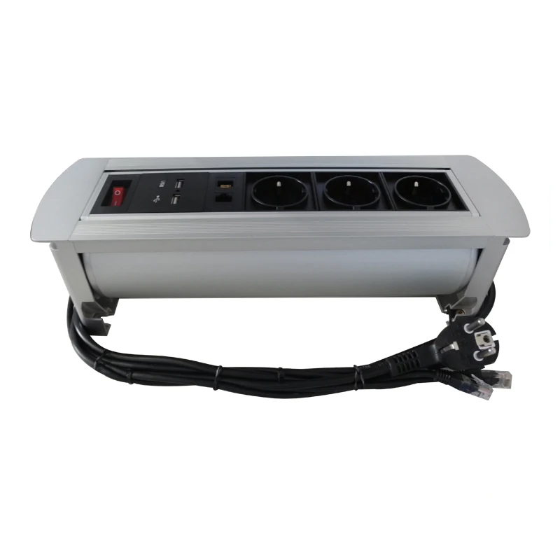 Soquete com ue 2021 de Alta Qualidade Multifuncional Mesa Elétrica - Desktop Manual Lançando Rotação Eua Plug And Switch Usb - Image 2