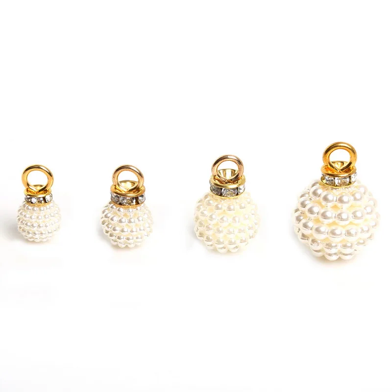 

10pcs ABS Imitation Pearl Charms Pendant with Rhinestone Beads For Jewelry Making Bracelet Necklace Earring DIY Jewelry Findings
