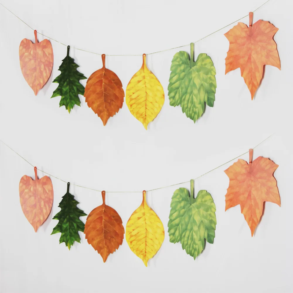 Sunbeauty Big Leaves! 27cm 6pc Assorted Autumn Falling Leaves Decor