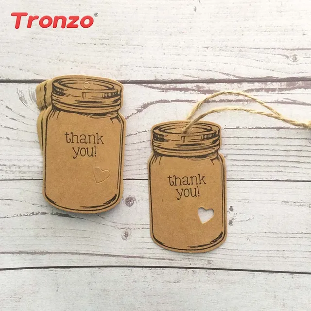 tronzo 50pcs drift bottle shape craft paper tag wedding decor baby