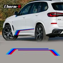 2X Tricolor Performance Side Stripe Skirt Sticker Decal For BMW X3 F25 G01 X4 F26 G02 X5 M F15 F85 X6 F16 F86 Accessories