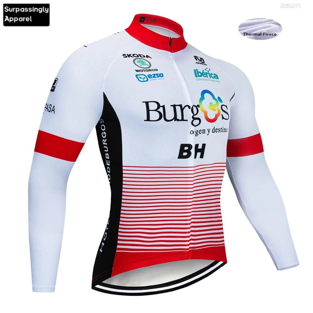 

2019 Tour France Team Burg Pro MTB Cycling Jersey Ropa Ciclismo Mens Winter Fleece Bicycling Shirts Maillot Bike Wear Outdoor
