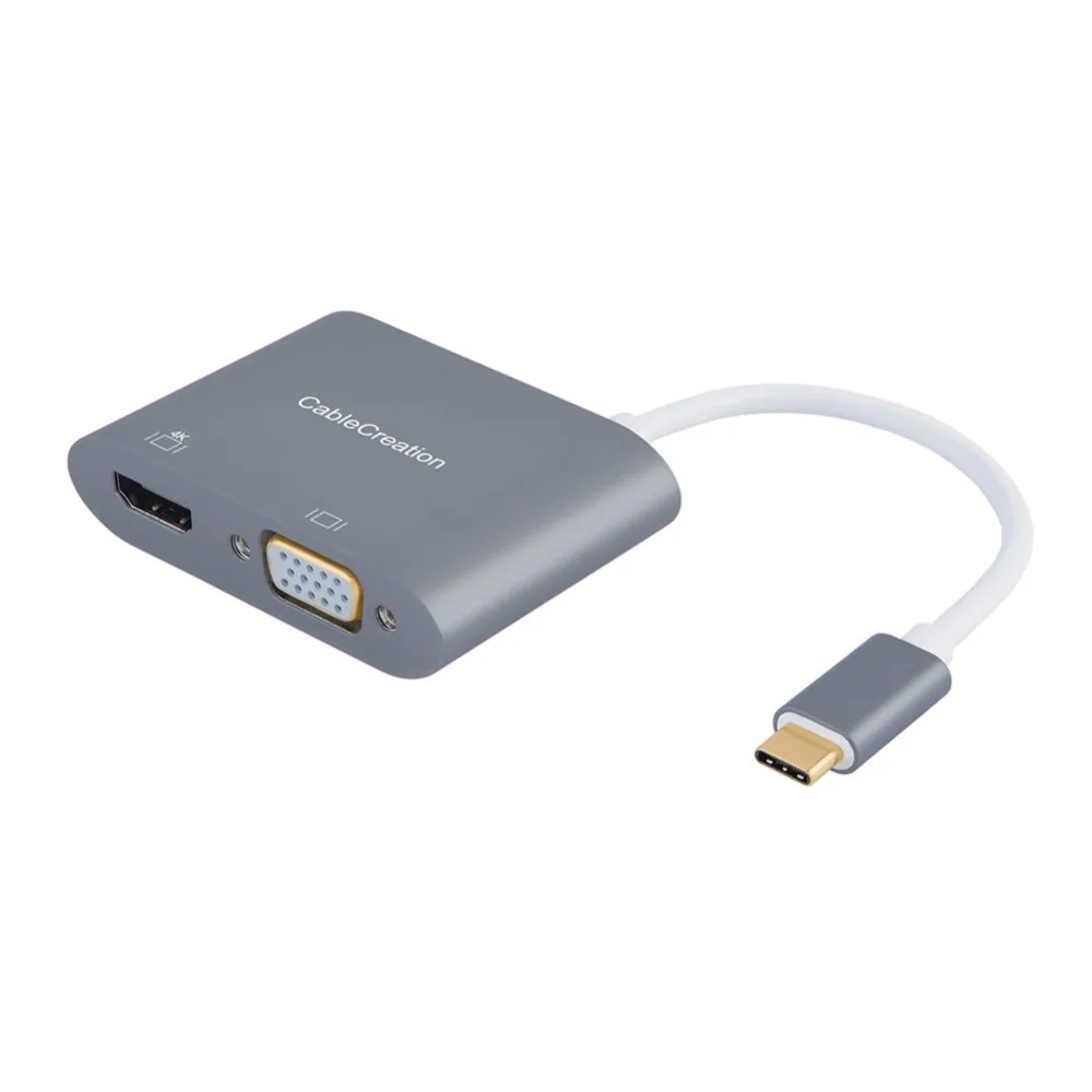 Тип C к HDMI/VGA кабель USB HDMI + VGA адаптер двойной монитор сплиттер совместимый MacBook Pro
