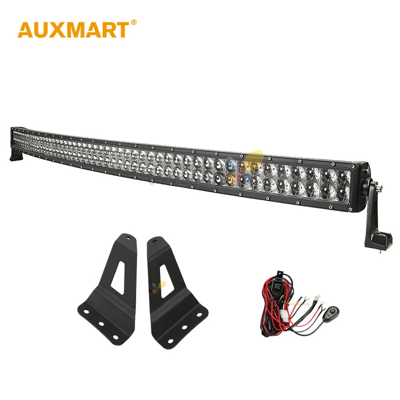 

Auxmart 4D Curved LED Light Bar 480w 50" Spot Flood Combo Beam LED Bar Set with Mounts for Chevrolet GMC1500 2500 3500 4x4