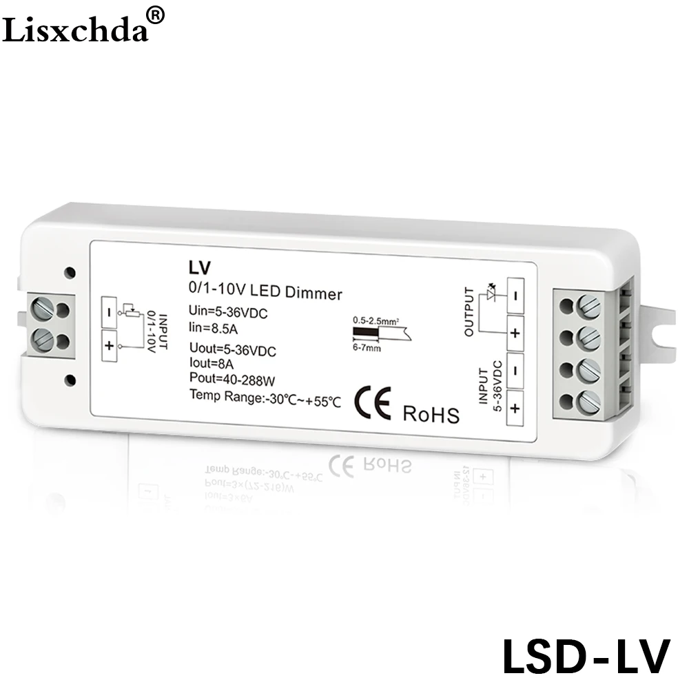 

DC5-36V 0/1-10V LED dimming controller 1 channel 0/1-10V input 1 channel PWM output use for fluorescent lamp LED lighting