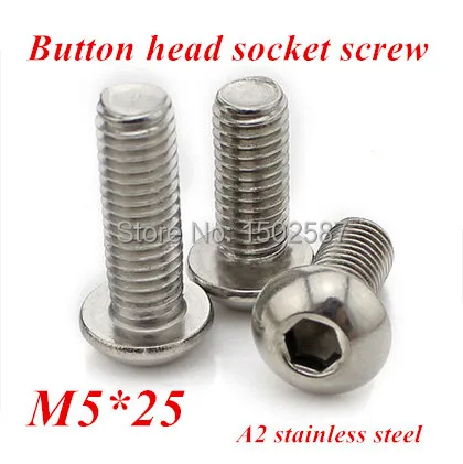 100 шт./лот M5 * 25 Болт A2-70 ISO7380 Кнопка головка винт/болт SUS304 нержавеющая сталь m5x25мм |
